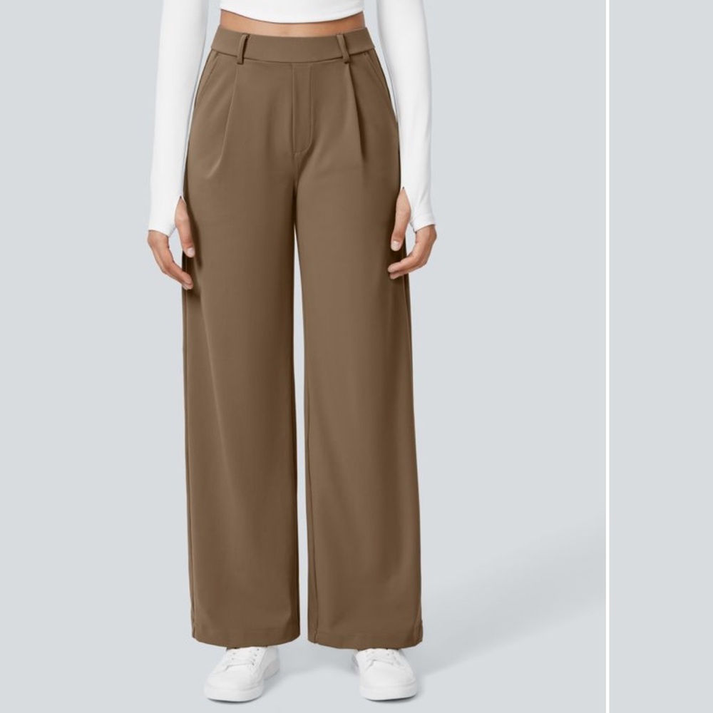 Halara High Waisted Side Pocket Straight Leg Work Pants